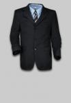 Veste droite de costume, gris anthracite, 65%polyester 35%viscose, doublure 100% polyester, 7 poches dont 3 intérieures.